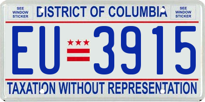 DC license plate EU3915