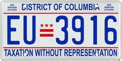 DC license plate EU3916