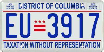 DC license plate EU3917