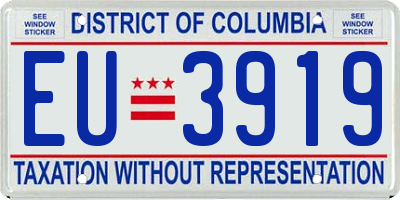 DC license plate EU3919