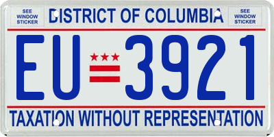 DC license plate EU3921