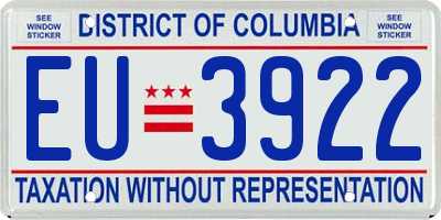DC license plate EU3922
