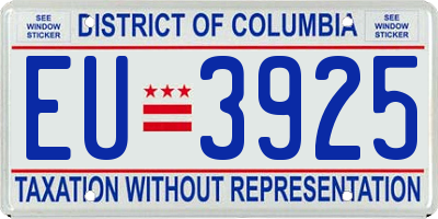 DC license plate EU3925
