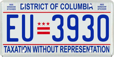 DC license plate EU3930