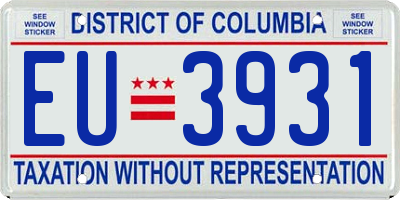 DC license plate EU3931