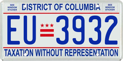 DC license plate EU3932