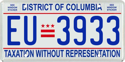 DC license plate EU3933