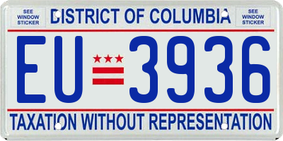 DC license plate EU3936