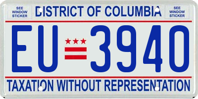 DC license plate EU3940