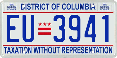 DC license plate EU3941