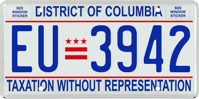 DC license plate EU3942