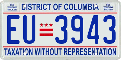 DC license plate EU3943