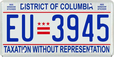 DC license plate EU3945