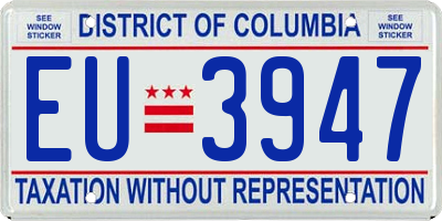 DC license plate EU3947