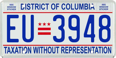 DC license plate EU3948