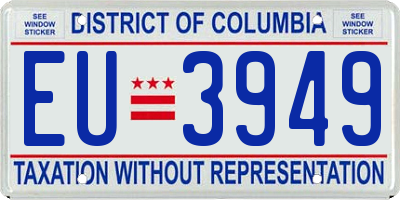 DC license plate EU3949