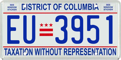 DC license plate EU3951