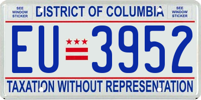 DC license plate EU3952