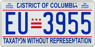 DC license plate EU3955
