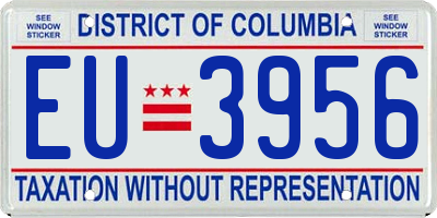DC license plate EU3956