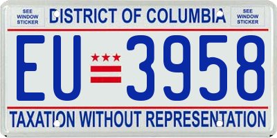 DC license plate EU3958