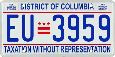 DC license plate EU3959