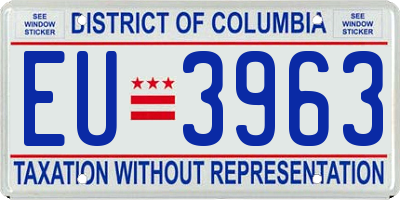DC license plate EU3963