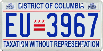 DC license plate EU3967