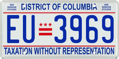DC license plate EU3969