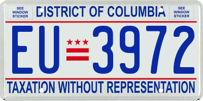 DC license plate EU3972