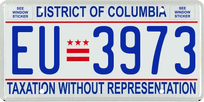 DC license plate EU3973