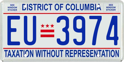 DC license plate EU3974