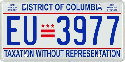 DC license plate EU3977