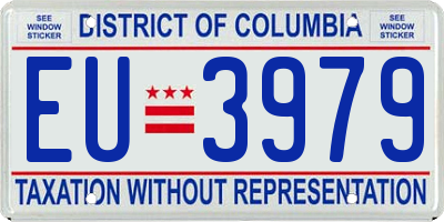 DC license plate EU3979