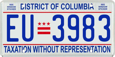 DC license plate EU3983