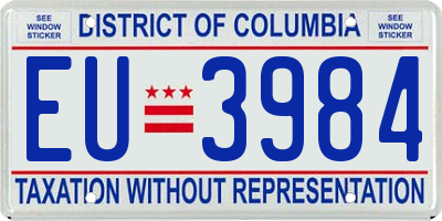 DC license plate EU3984