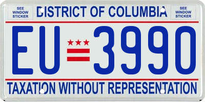 DC license plate EU3990