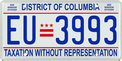 DC license plate EU3993