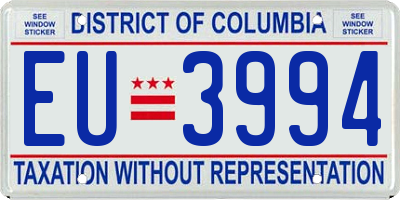 DC license plate EU3994