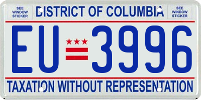 DC license plate EU3996