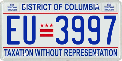 DC license plate EU3997