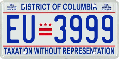 DC license plate EU3999