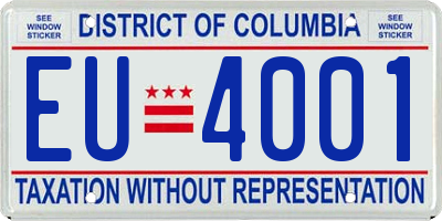 DC license plate EU4001