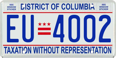 DC license plate EU4002