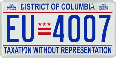 DC license plate EU4007