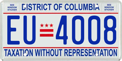DC license plate EU4008