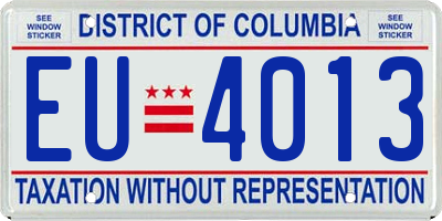 DC license plate EU4013