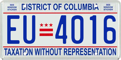 DC license plate EU4016