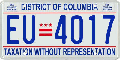 DC license plate EU4017