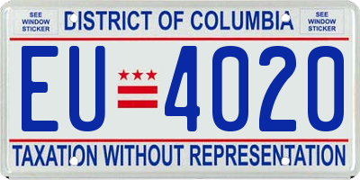 DC license plate EU4020